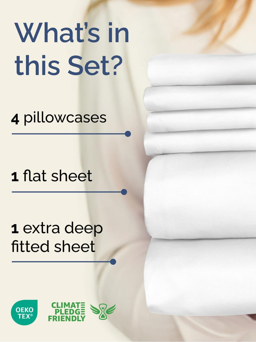 Skiennix Extra Deep Queen Sheet Set - 6 Piece Breathable Cooling Bedding - Soft, Wrinkle-Free White
