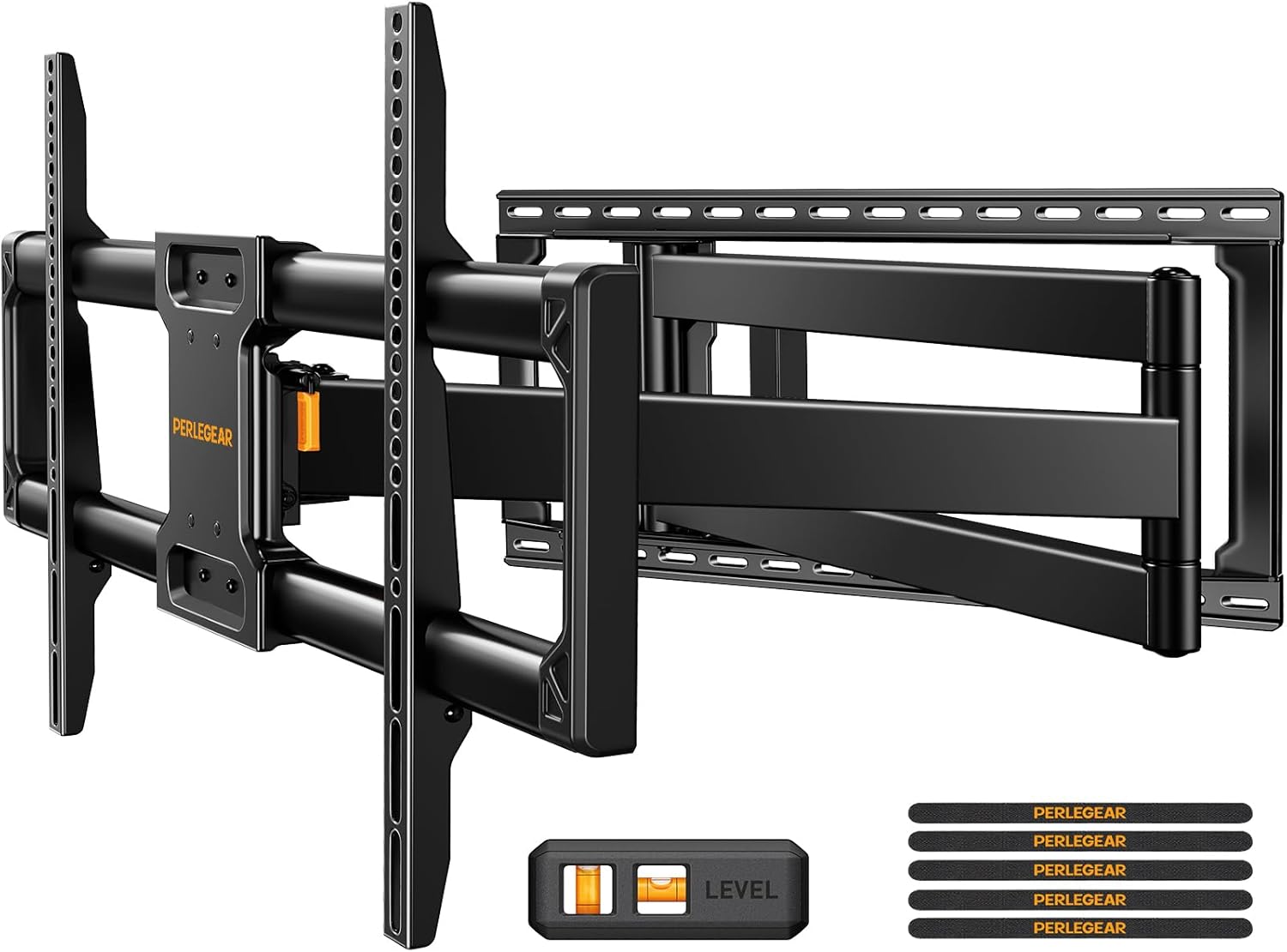 Perlegear Long Arm Full Motion TV Wall Mount - Fits 42–97 Inch TVs Up to 150 lbs | Full Swivel, Tilt & Extension