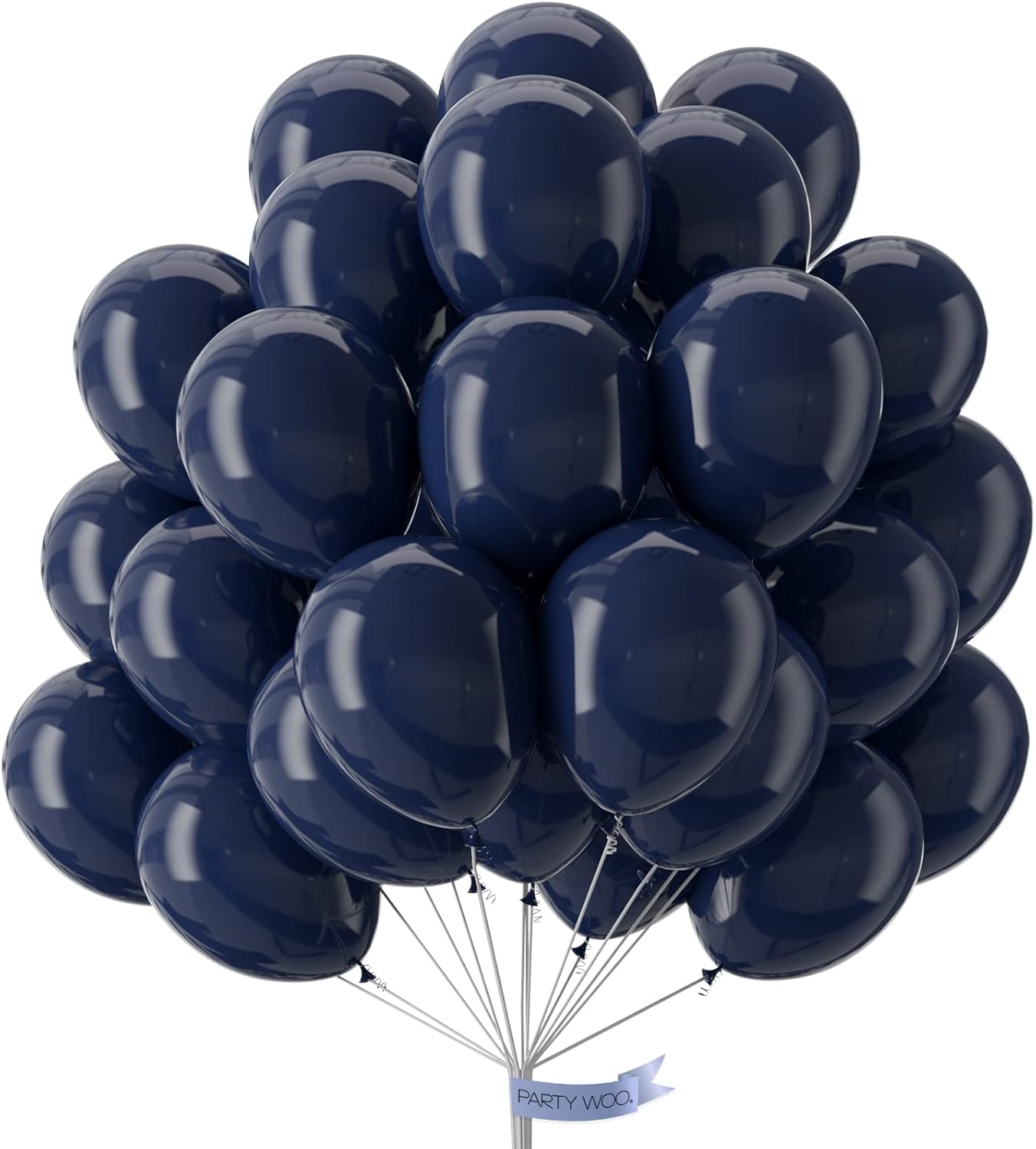PartyWoo Navy Blue Balloons - 50 Pcs 12 Inch Matte Dark Blue Latex for Graduation & Celebrations