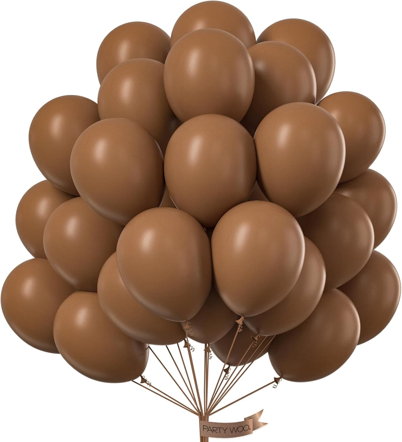 PartyWoo Brown Balloons - 101 Pcs 12 Inch Boho Neutral Coffee Tan Latex for Weddings & Celebrations