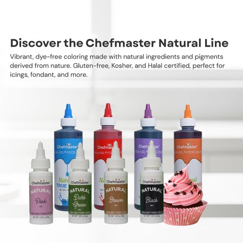 Chefmaster Plant-Based Natural Liqua-Gel Food Coloring - No Artificial Dyes, Ideal for Icing & Fondant (Brown)