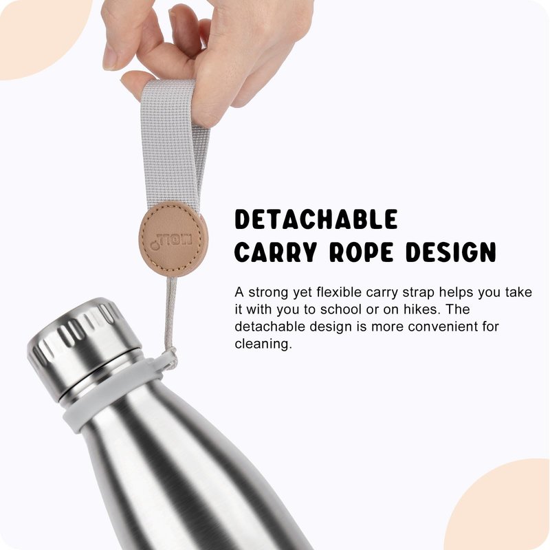 Mollcity 9 oz Water Bottle for Kids-Stainless Steel Vacuum Insulated Sports Flask Leak Proof Small Water Bottles for School (Silver)