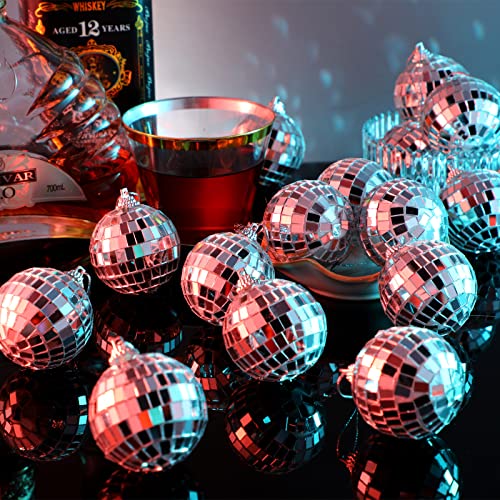 Lenwen 2 Inch Disco Balls – 100 Pcs Silver Mirror Hanging Ornaments