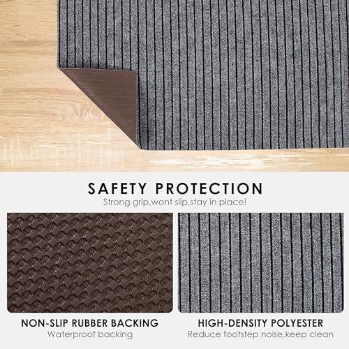 Non-Slip Runner Rug 2ft x 6ft Low Pile Indoor Outdoor Carpet Mat