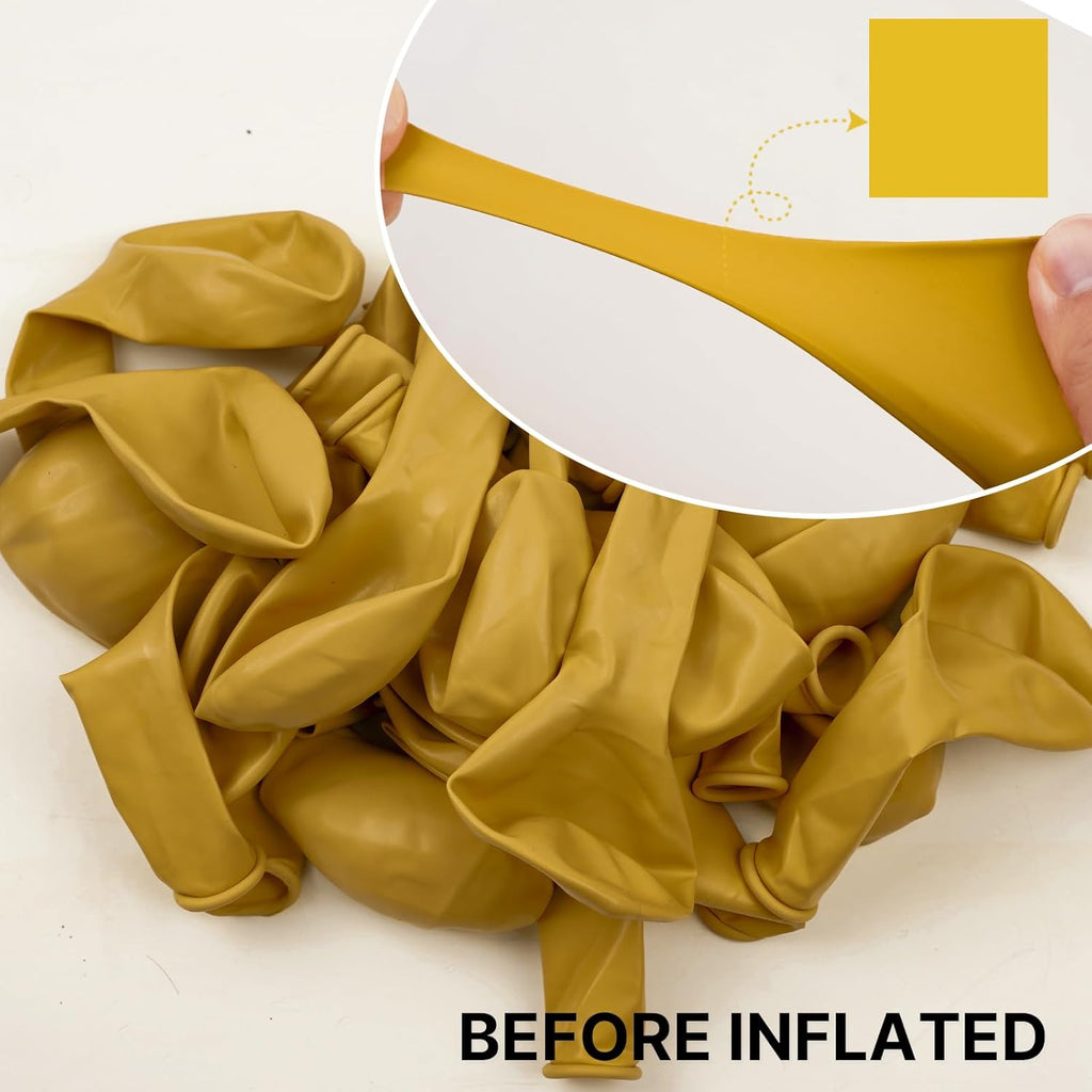PartyWoo Mustard Yellow Balloons - 50pcs 12 Inch Boho Neutral Fall Decor for Birthdays & Showers