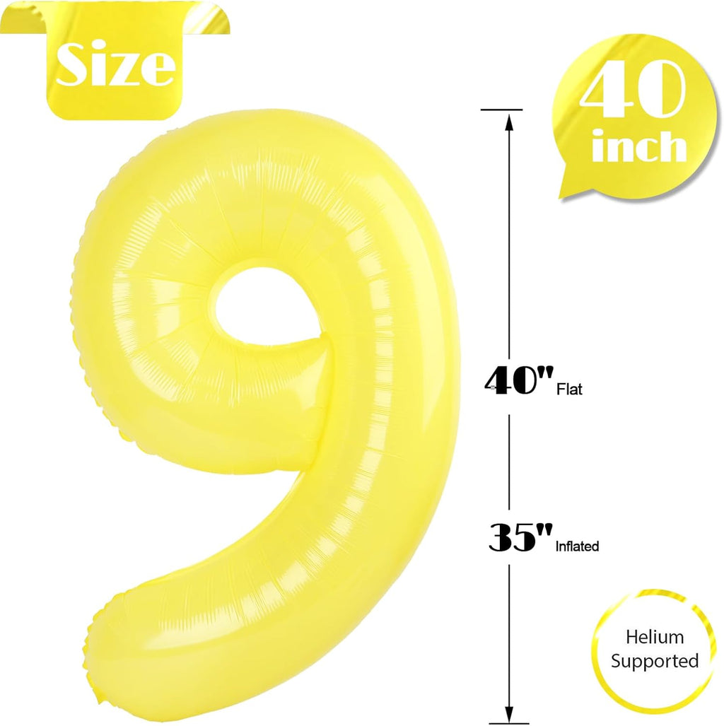 Number 9 Balloon by [Brand Name] - 40 Inch Giant Foil Balloon for 9th Birthday Party Decorations