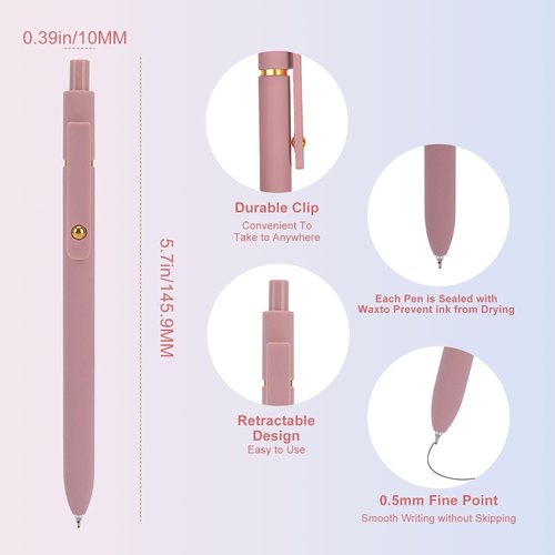 Ddaowanx Gel Pens - 6 Pcs Fine Point Black Ink Pens for Smooth Writing | Cute Office Supplies for Women