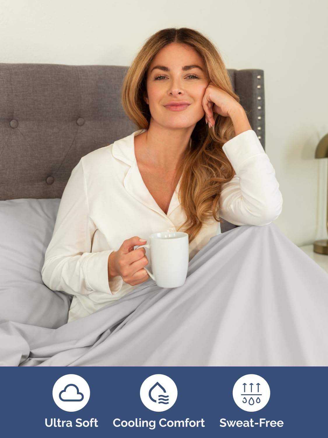 Skiennix Extra Deep Twin Sheet Set - 4-Piece Breathable Cooling Bedding - Soft, Wrinkle-Free French Grey
