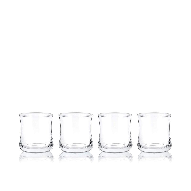 True Bourbon Glass, Whiskey Glasses, Clear Tumbler for Old Fashioned, Scotch, Vodka, Tequila, Brandy, Rum, Gin, Home Bar Glassware, 10 oz Set of 4
