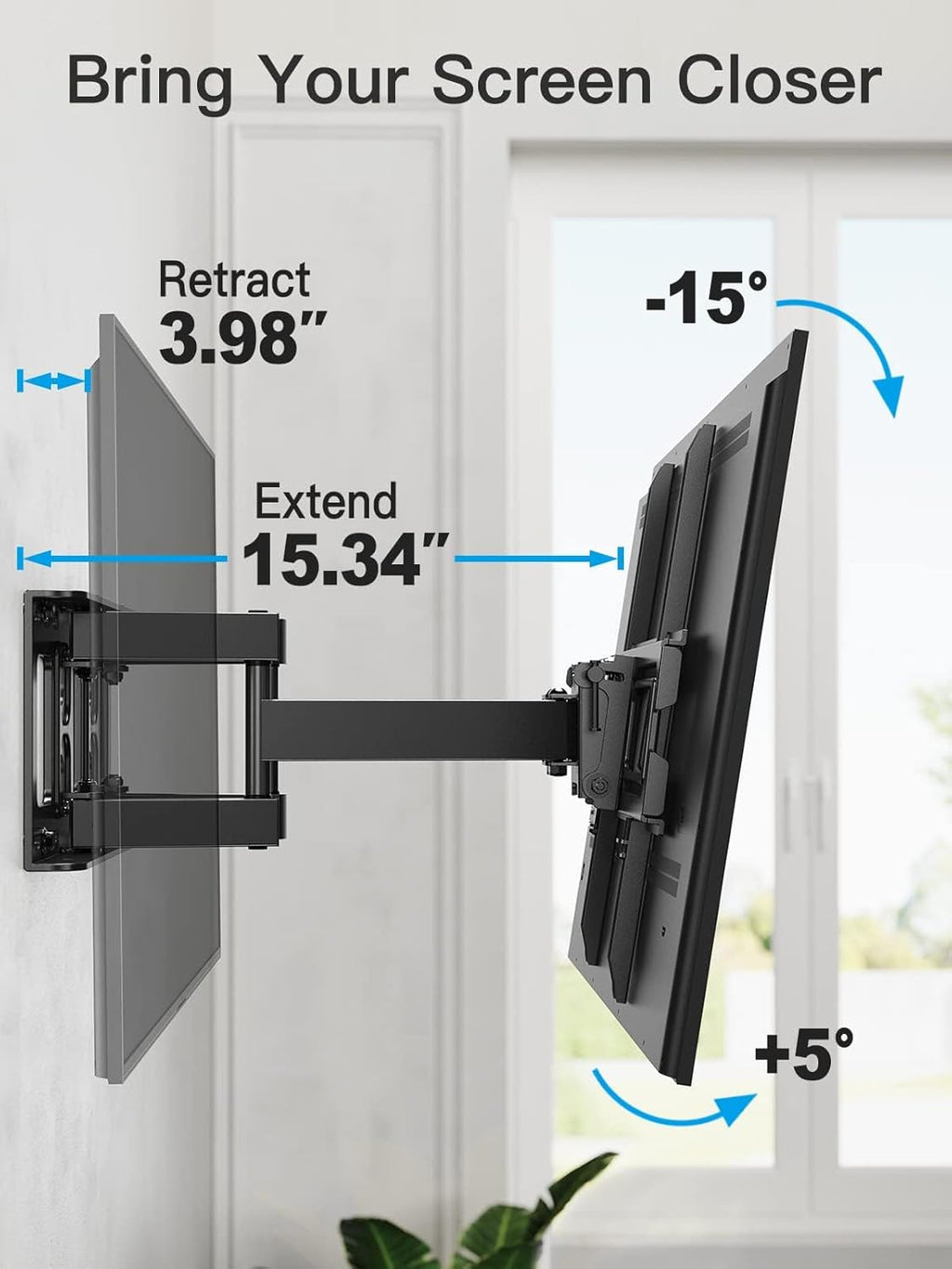 Pipishell TV Wall Mount - Full Motion Bracket for 26-74 Inch TVs | Supports Up to 99lbs, VESA 400x400mm