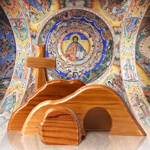 Wooden Easter Resurrection Scene Set - Religious Tabletop Decoration