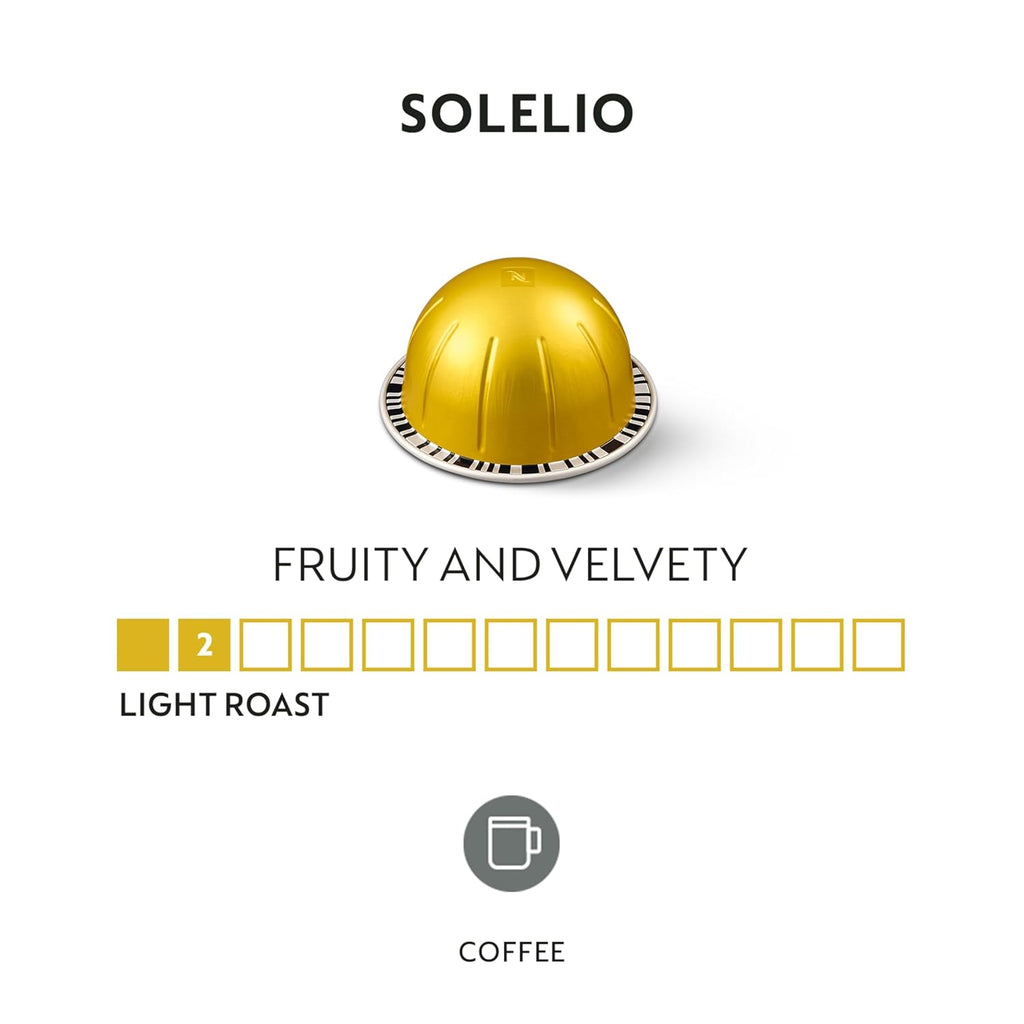 Nespresso Vertuo Capsules - Solelio Mild Roast Coffee Pods | 30-Count, 7.8 oz Brews (Pack of 2)