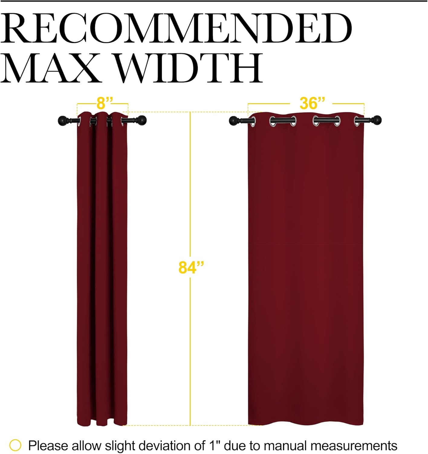 NICETOWN Blackout Curtains - Thermal Insulated Grommet Drapes for Living Room | 42 x 84 Inches, Burgundy Red
