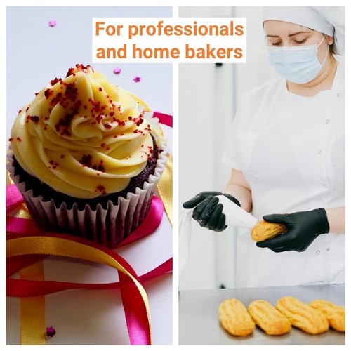 Kitchsphere XXL 24 Inch Disposable Piping Bags 100 Pack - Extra Large Pastry Bag, Thick Anti-Burst, Food Grade HDPE,Knot to Seal, Non-slip Grip,For Icing Frosting Decorating Cake Cupcake Cookie
