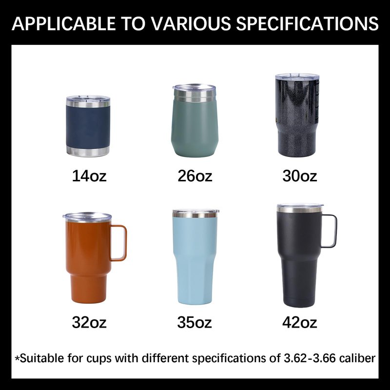 8 Pack 30 oz Tumbler Replacement Lids Plastic Splash Covers tops for 30 oz coffee cup lids Clear Cup Covers for Inner diameter 3.62 to 3.66 Inch Mouth Tumbler Cooler
