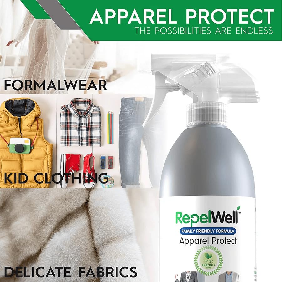 RepelWell 3-Pack Total Care Kit | Fabric & Footwear Protection Spray Bundle - Shoe & Boot, Upholstery, and Apparel Protectant spray – Stain & Water Repellent for Home, Clothes & Gear – Non-Toxic