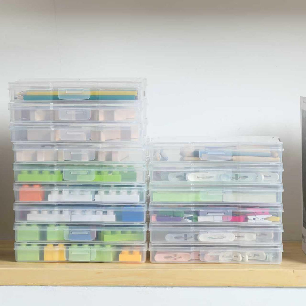 Novelinks 12-Pack Clear Photo Storage Boxes - 5"x7" Plastic Organizer Cases for Cards & Games