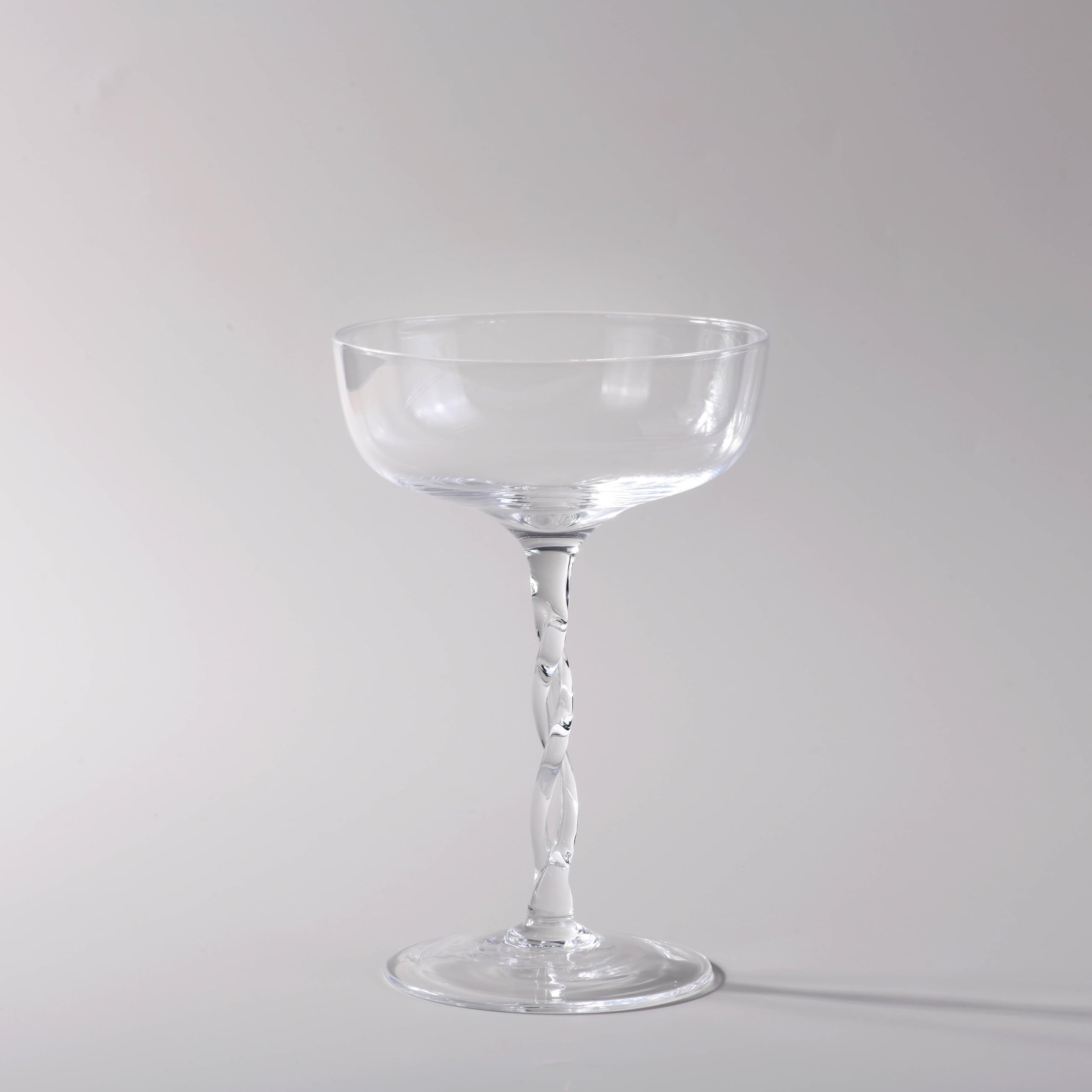 Ninth Calico Crystal Cocktail Coupe Glasses, Set of 4, Elegant Stemware for Parties and Special Occasions, Large, Clear, NC-004