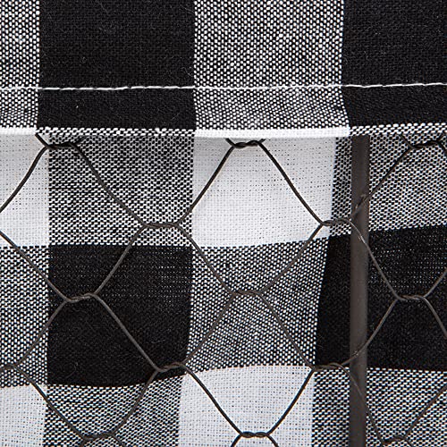 DII Farmhouse Chicken Wire Storage Baskets with Liner, Small, Vintage Black & White Check, 9x7x6", 3 Piece