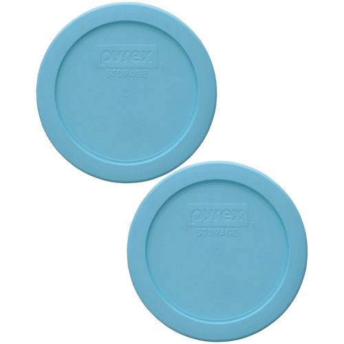 Pyrex 7200-PC 2-Cup Splash Blue Food Storage Replacement Lid (2-Pack) - Made in USA