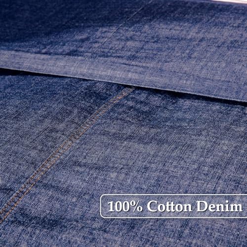 100% Cotton Denim Pillow Sham - Soft Washed Standard 20'' x 26''