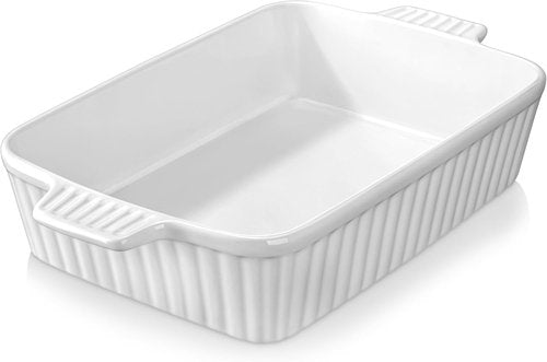 MALACASA Porcelain Casserole Dish Set - Versatile Bakeware Set of 5 (9.5" to 15.6") for Oven Use