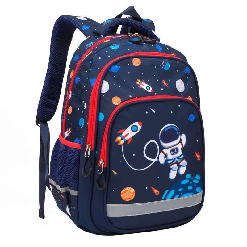 Moonmo School Backpack Kids Bookbag Set-with Lunch Bag & Pencil Case Elementary Preschool Kindergarten Supplies for Boys Large Capacity Backpack Set (Dark Blue Space)