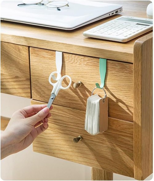 Eywlwaar Over The Cabinet Door Hooks - 4-Pack Single Hook for Easy Organization | Fits Doors Up to 0.8 Inch Thick