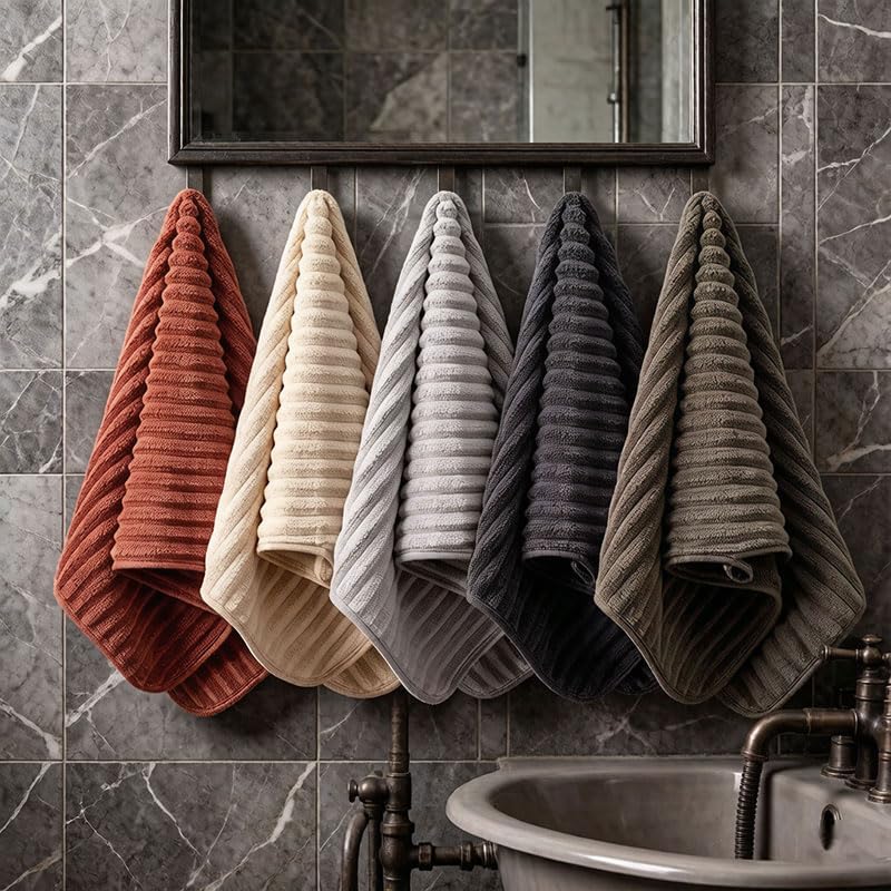 3-Piece Quick-Dry Microfiber Towel Set - Ultra Soft Textured Hand Towels