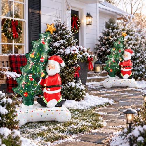 CGIYYAR 2 Pack Christmas Santa Balloons 3.5FT Self-Standing Holiday Decor