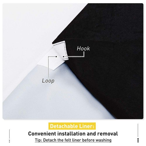 NICETOWN Sound Blocking White 100% Blackout Lined Curtains, 3 Thick Layers Completely Blackout Noise Control Window Treatment Insulated Drapes for Bedroom (1 Pair, 42 Width x 63 Length Each Panel)