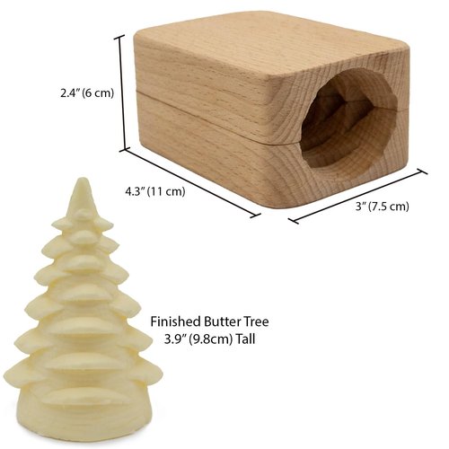 Polart, Christmas Tree Butter Mold - Traditional Wooden Polish Decorative Tree Molds, Homemade Butter Shaper and Wood Kitchen Accessory - Table Decorations at Occasions, Party, and Celebrations