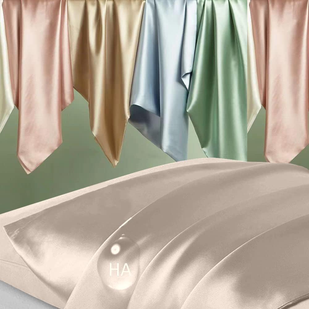 Mulberry Silk Pillowcase Set by Skiennix - Anti-Acne & Hair Care | King Size, Champagne, 2 Pack