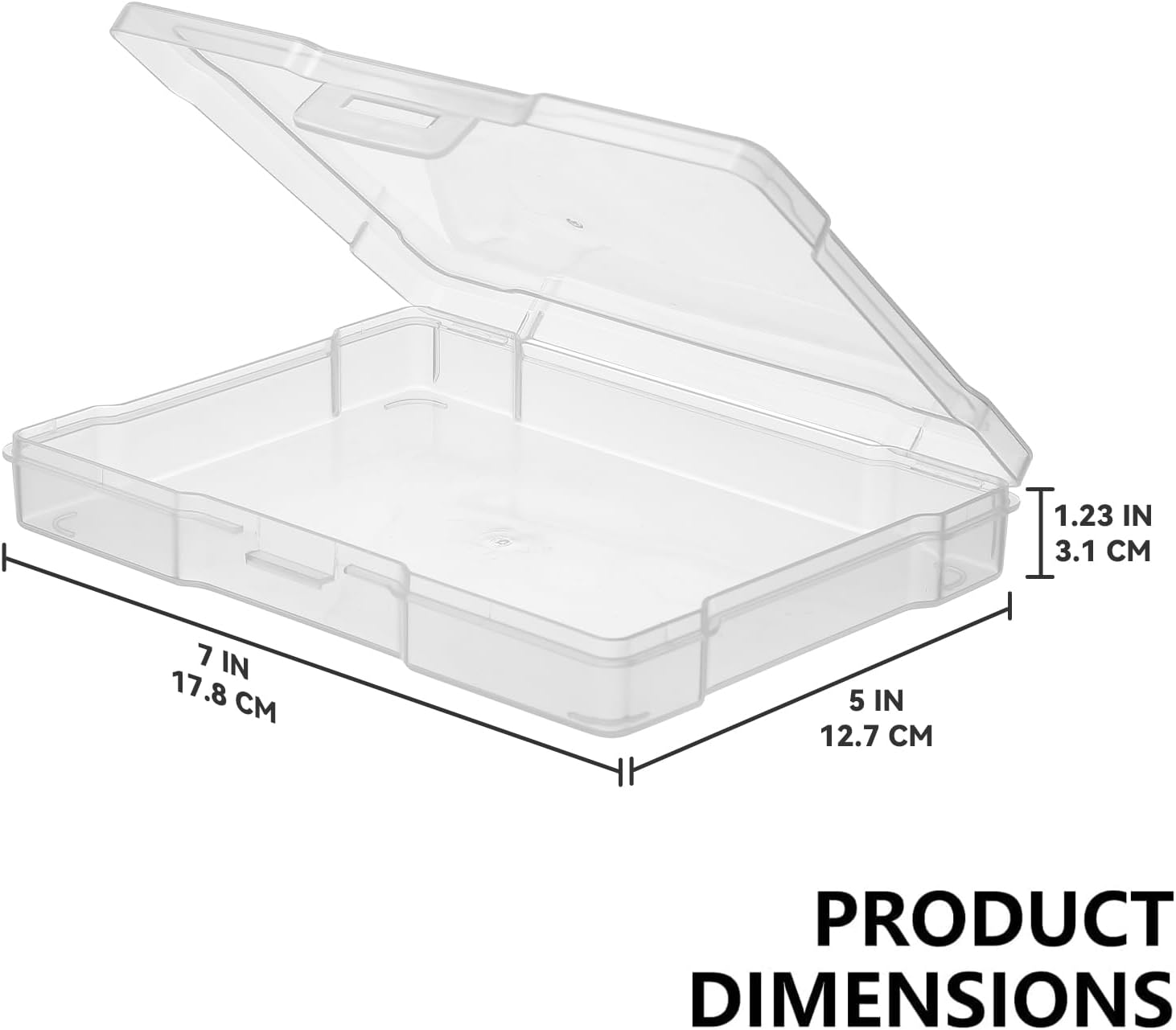 Novelinks 12-Pack Clear Photo Storage Boxes - 5"x7" Plastic Organizer Cases for Cards & Games