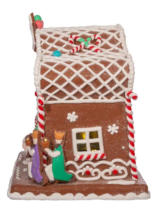 Kurt S. Adler 12.5-Inch Light-Up Nativity Gingerbread House | Battery-Operated Holiday Decor