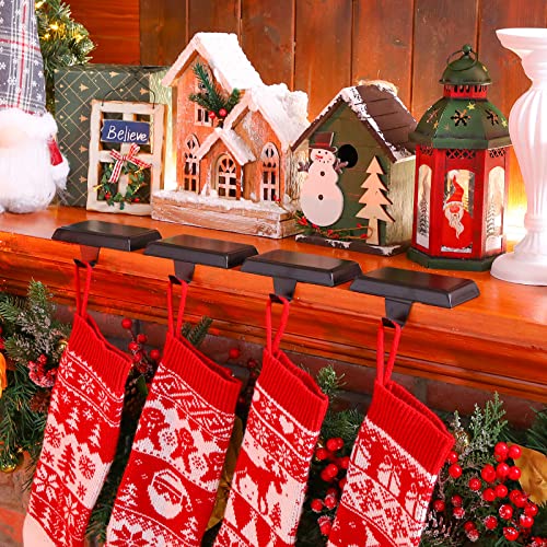 Zhengmy 6 Pcs Black Christmas Stocking Hangers for Mantel – 4.72 x 2.56 in