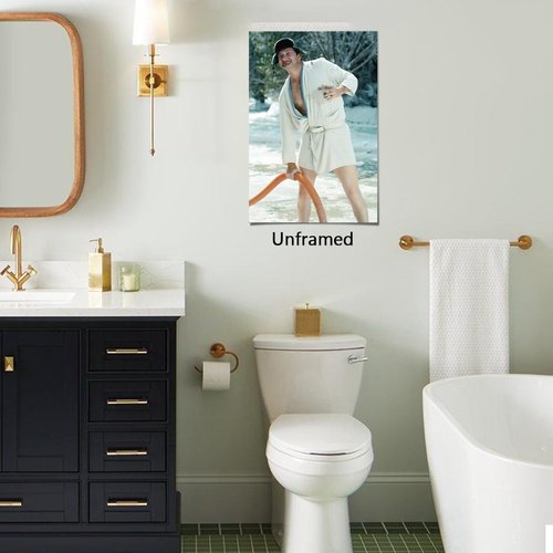 Funny Movie Bathroom Art | Cousin Eddie Poster by Generic - Black and White Canvas Print for Wall Decor