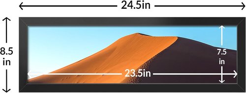 LaVie Home 8x24 Picture Frame - Classic Black Panoramic Display with HD Plexiglass | 2-Pack