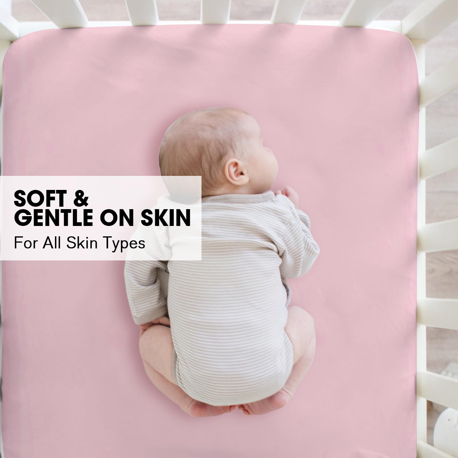 Little Grape Land Crib Sheets Girl 4 Pack, Baby Crib Sheets for Standard Crib & Toddler Mattress, Super Soft Breathable Crib Sheet Set for Girls, Floral & Butterfly