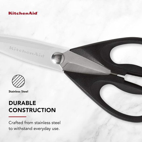 KitchenAid Kitchen Shears - Durable Stainless Steel Scissors with Soft Grip Handle | 8.72 Inch, Black