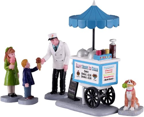 Lemax Happy Scoops Ice Cream Cart - Charming Decor for Festive Displays | Perfect for Collectors
