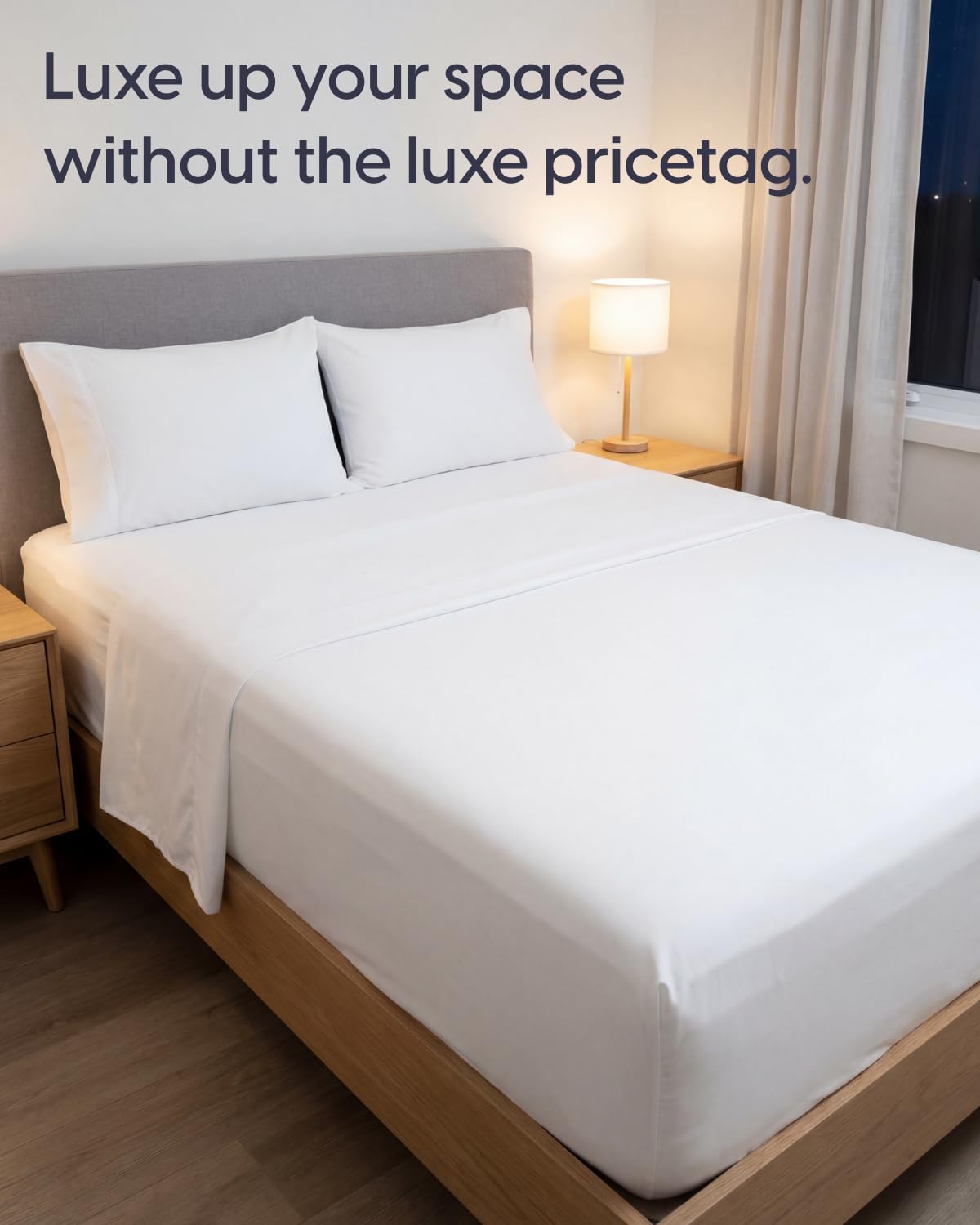 Sleepy Town Queen Size Bed Sheets - 4 Piece Set - Extra Soft & Cooling Brushed Microfiber - Deep Pocket (White)