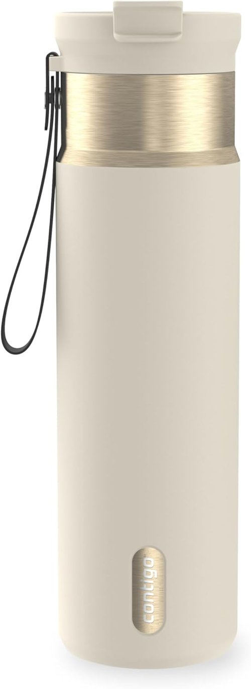 Contigo DualSip 24 oz Stainless Steel Water Bottle - Vacuum-Insulated, BPA-Free, Leakproof Lid (Straw/Spout)