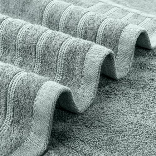 4-Piece Bath Towel Set, 30 x 60 Inch Cotton Bamboo Blend, Soft & Absorbent