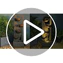 5-Tier Outdoor Floor Standing Water Fountain with LED Lights, 49-Inch