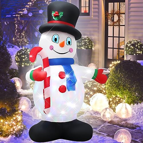 5Ft Christmas Inflatable Snowman with LED Lights Outdoor Decor