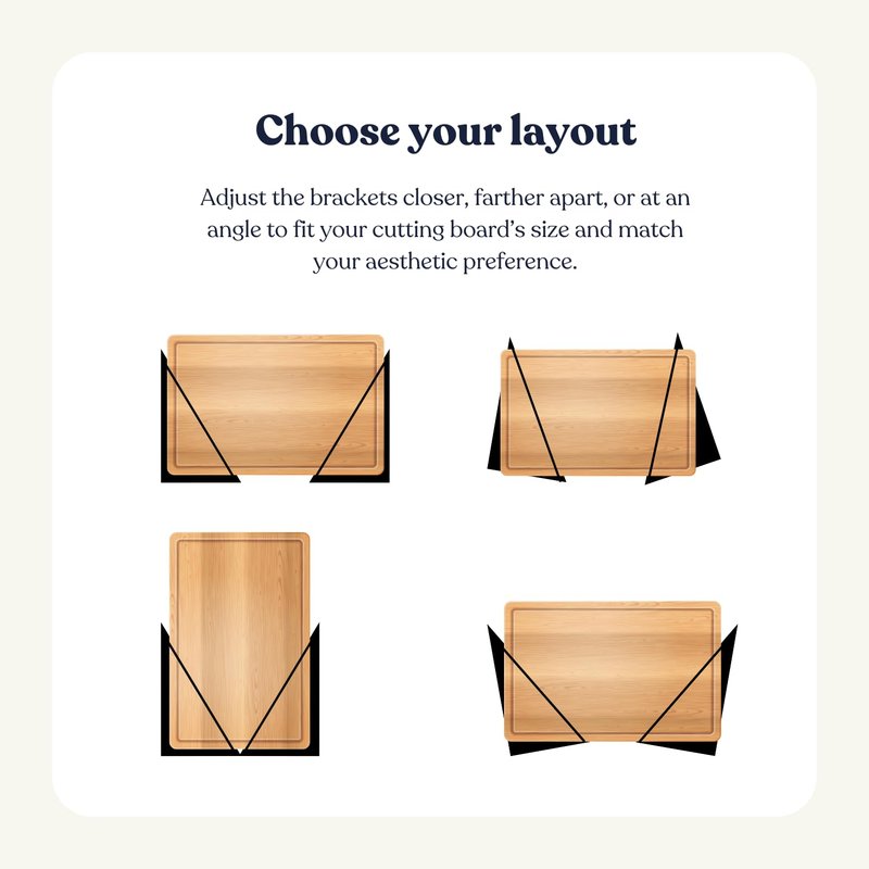 Under Cabinet Metal Cutting Board Rack - 2 Layer Vertical & Horizontal Hanger - Heavy Duty Cutting Board Holder