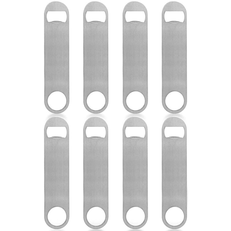 KISEER Heavy Duty Stainless Steel Flat Bottle Opener, 8 Pack Beer Bottle Opener for Kitchen, Bar or Restaurant