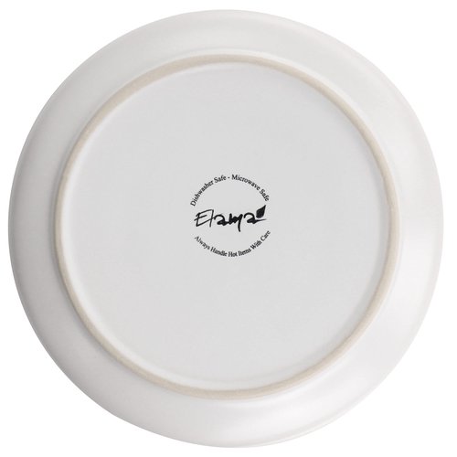Elama Arthur 6 Piece Stoneware Salad Plate Set in Matt White with Gold Rim (Arthur Paul Salad), 6 Piece Set