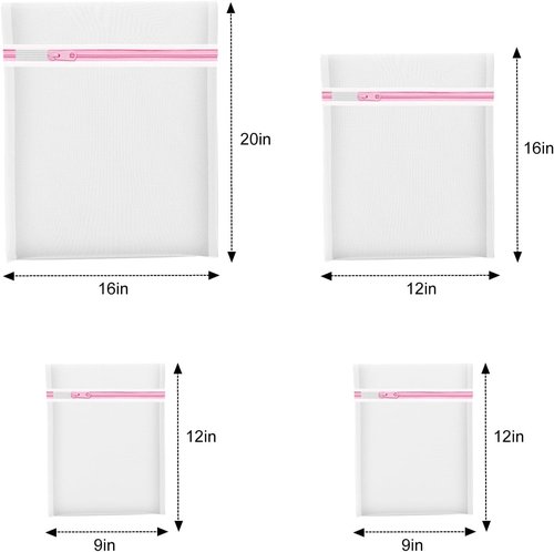 Mesh Laundry Bags by 4Pcs - Delicate Lingerie Wash Bags & Toy Storage Organizer | 1 Large, 1 Medium, 2 Small